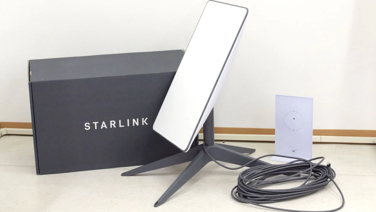 Starlink satellite dishes installed on a rooftop in Senegal