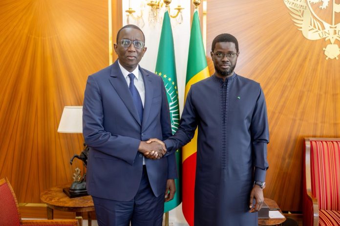 President Bassirou Diomaye Faye and Amadou Ba during a meeting