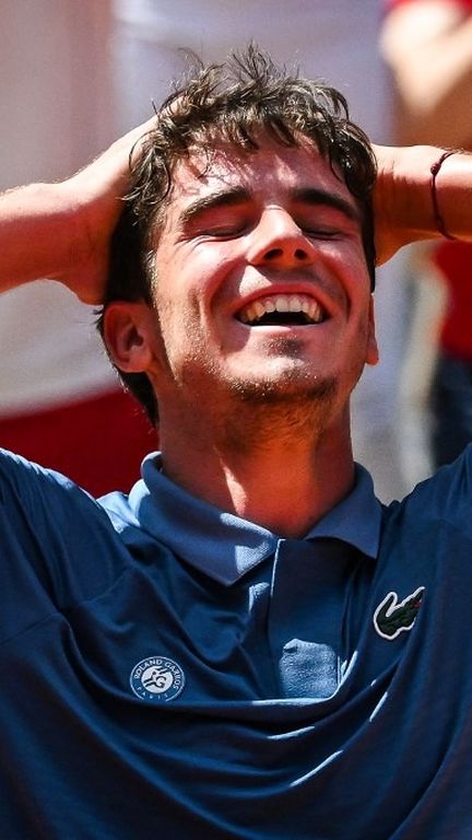 Le Français Thomas Faurel s'est qualifié pour le tour principal de Roland Garros, le 21 mai 2026, à Paris. (MATTHIEU MIRVILLE / AFP)