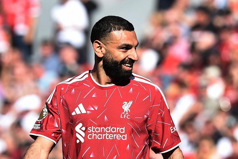 Mohamed Salah providing an assist against Brentford