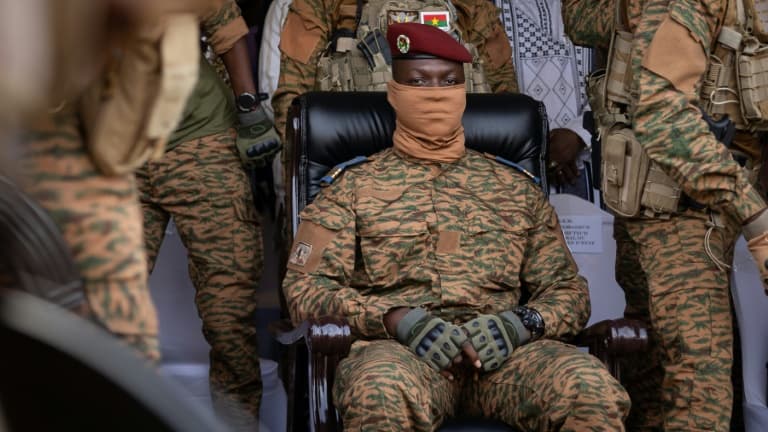 Burkina Faso junta leader Captain Ibrahim Traoré in Ouagadougou