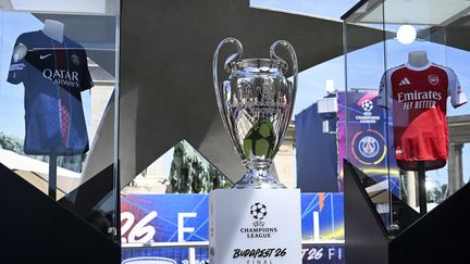 The UEFA Champions League trophy displayed in Budapest, Hungary on May 29, 2026