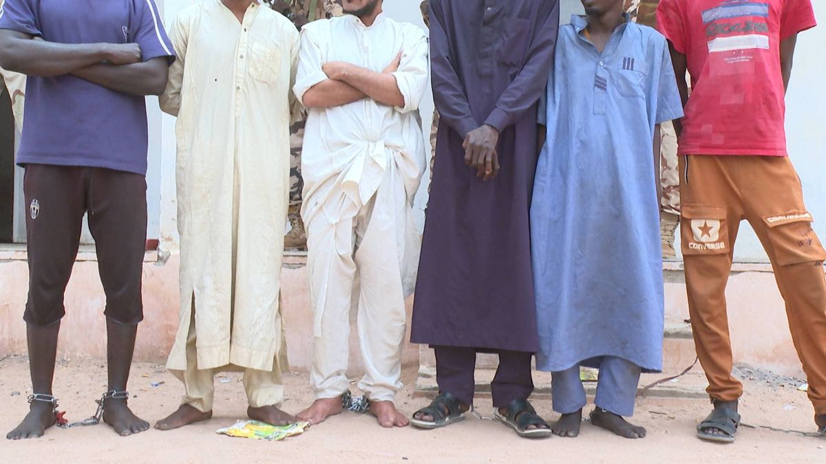 Security forces display seized weapons and contraband in Chad's Tibesti