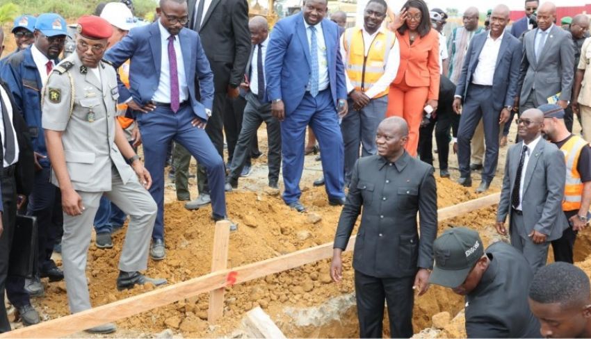 President Oligui Nguema visiting a construction site in Libreville