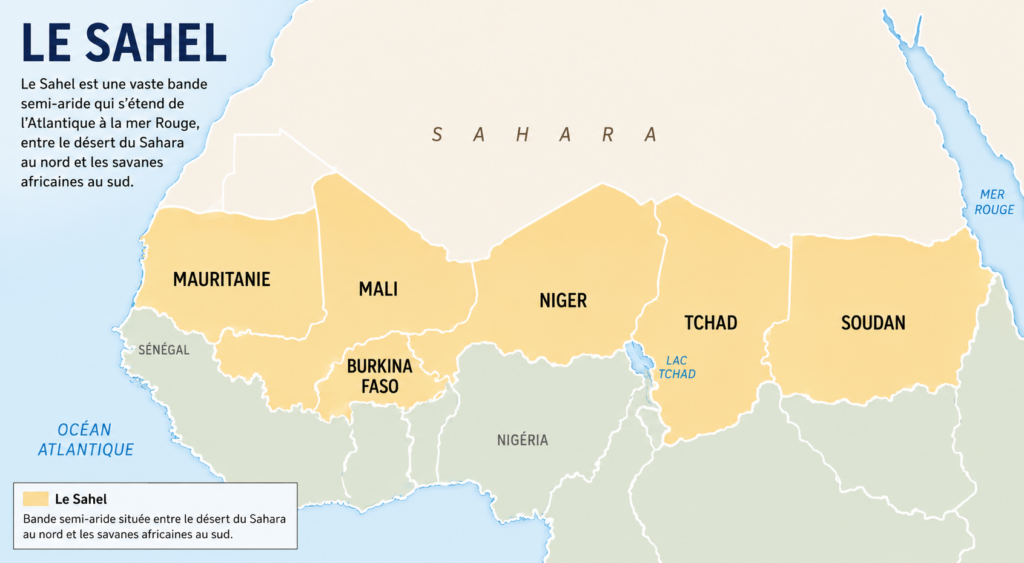 Sahel humanitarian crisis map showing affected regions