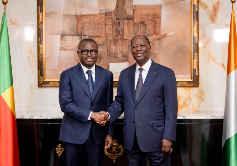 Presidents Ouattara and Wadagni during their meeting