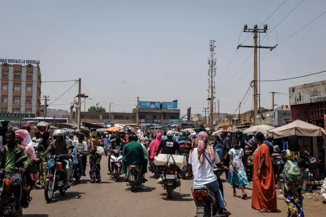 Busy market scene in Mali