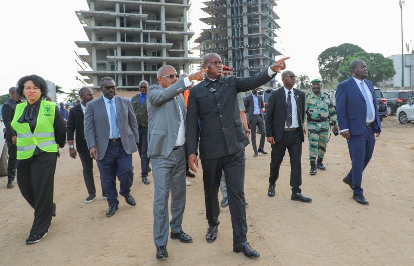 President Oligui Nguema inspecting coastal development projects