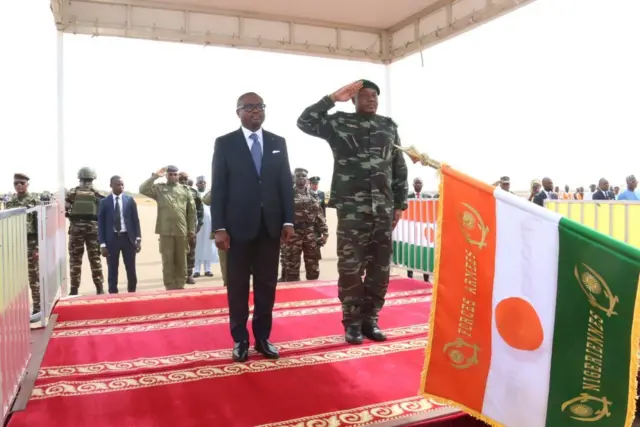 Beninese President Romuald Wadagni during his historic visit to Niamey