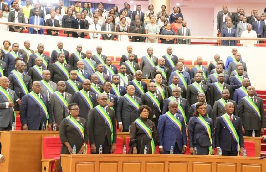 Gabonese deputies in parliamentary session