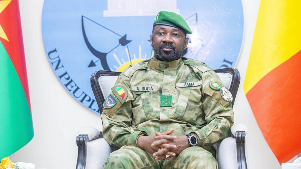 Mali's transitional president, General Assimi Goïta, speaking at the second summit of the Alliance of Sahel States (AES) on security and development in Bamako, December 23, 2025.