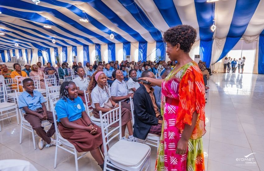 Students awarded by Comilog in Moanda