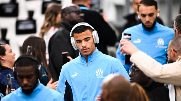 Mason Greenwood in action during an Olympique de Marseille match