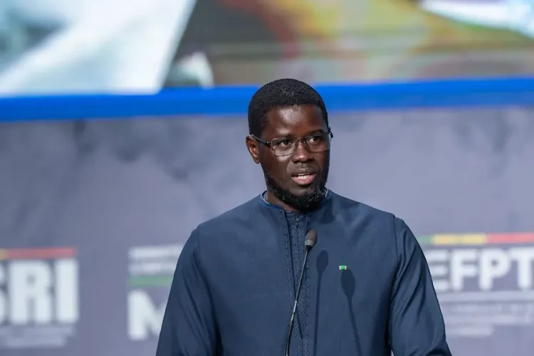 President Bassirou Diomaye Faye speaking at the launch event