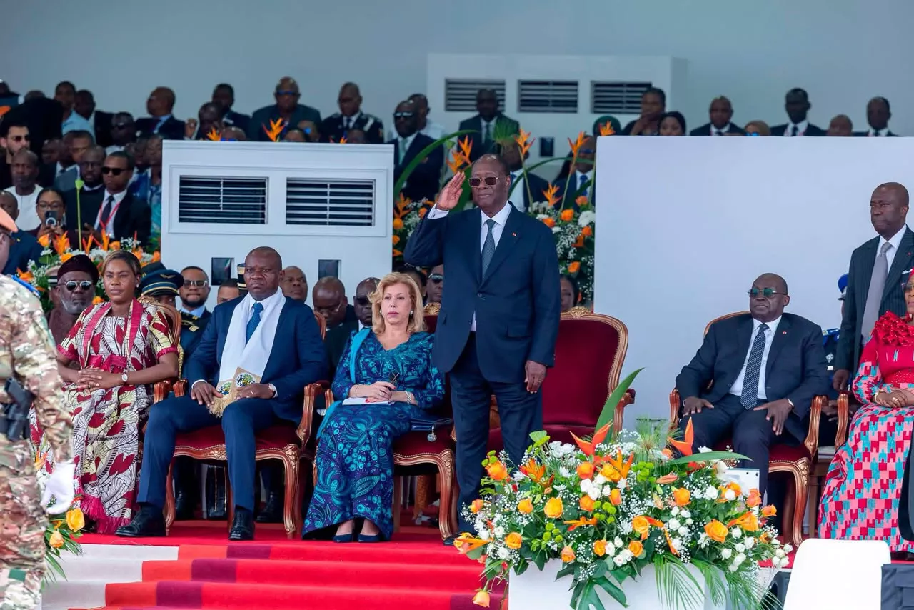 Guinean special forces march in formation