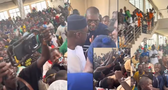 Sonko's visit to Koki daara interrupted by crowd in Louga Sonko's visit to Koki daara interrupted by crowd in Louga