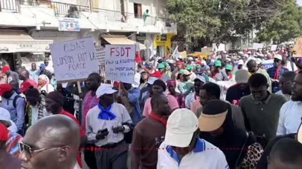 Senegalese trade union leaders gather for the 'Appel de Dakar' launch