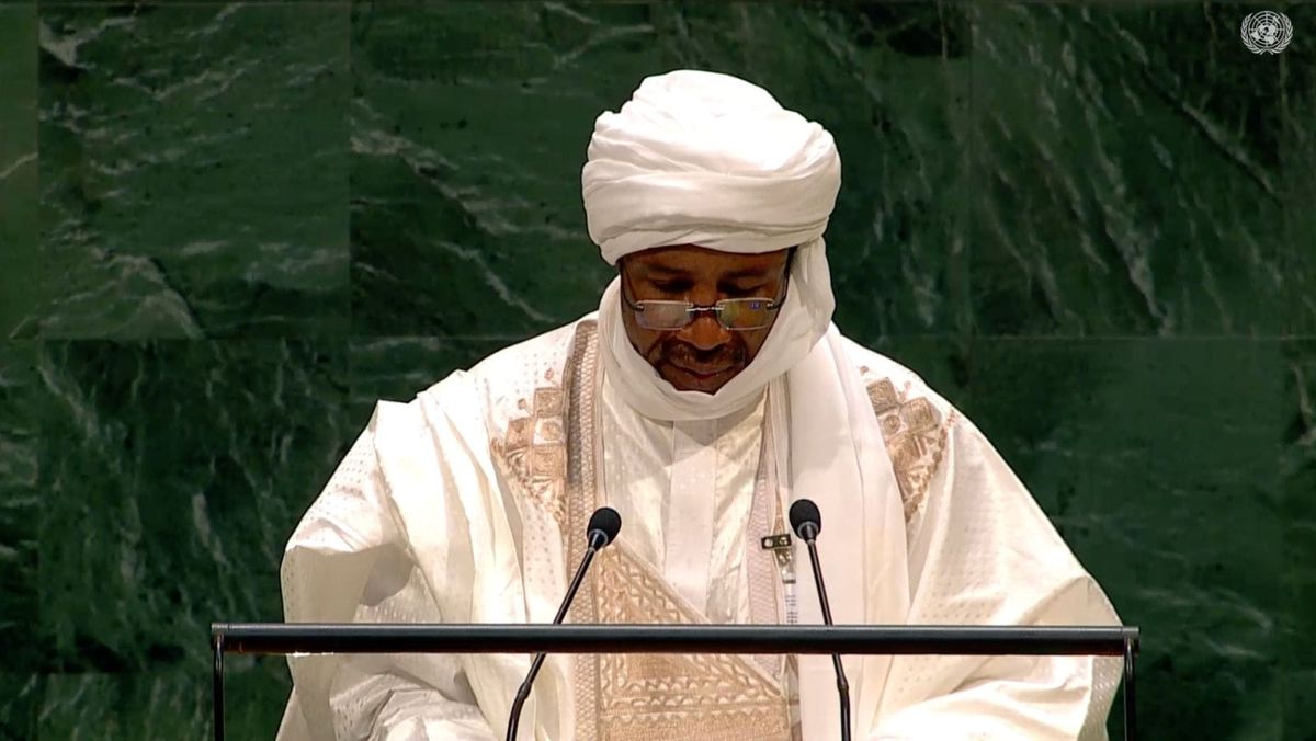 Chad's delegation speaking at the UN General Assembly